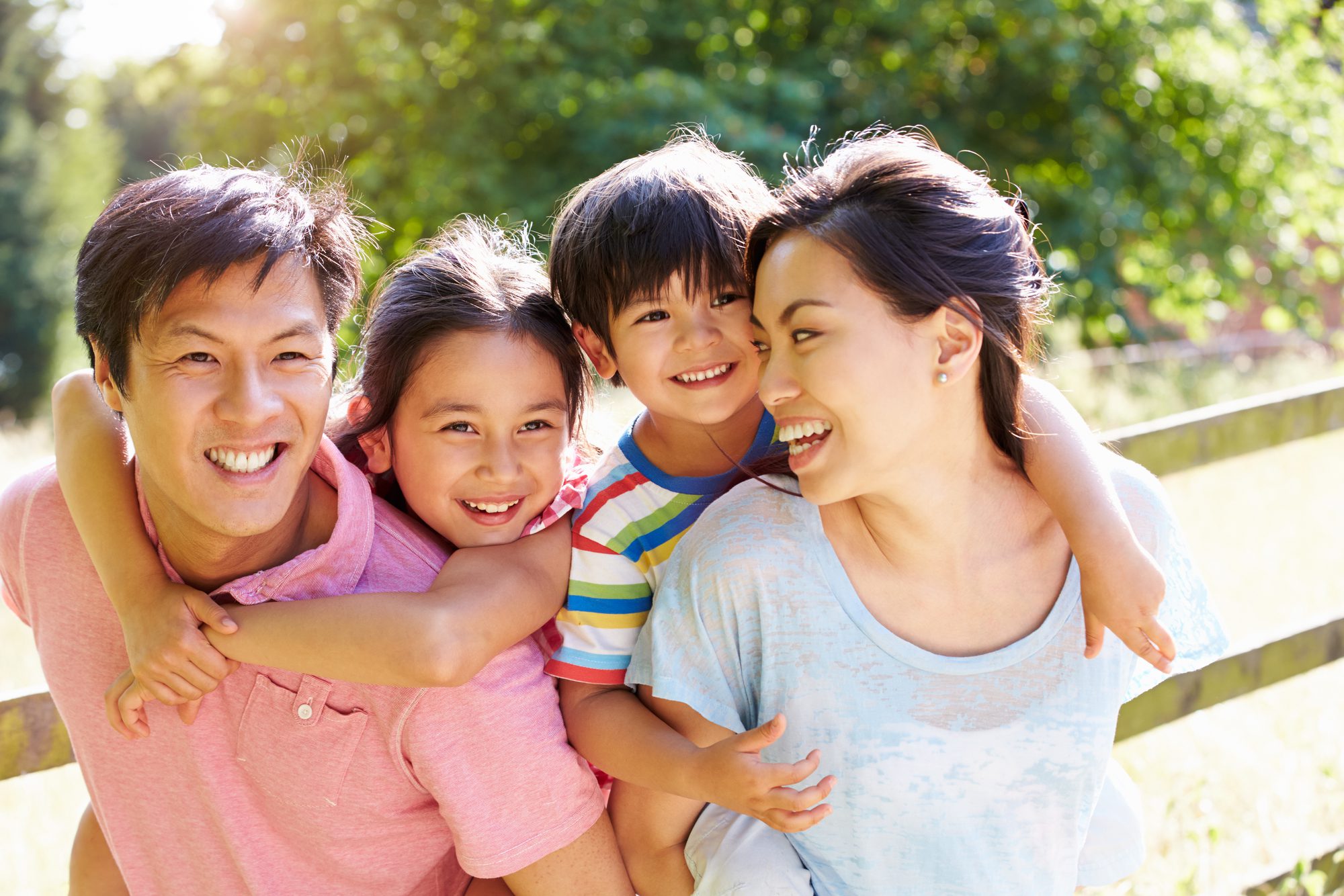 Asian Family Enjoying